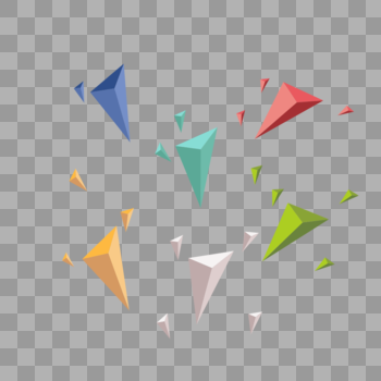 彩色三角几何体图片素材免费下载