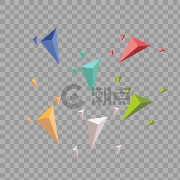 彩色三角几何体图片素材免费下载