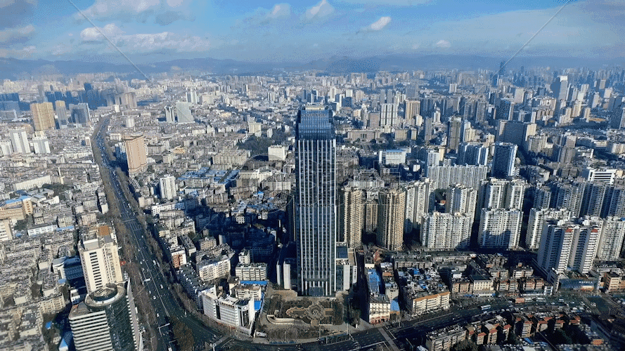 城市高楼楼群航拍GIF图片素材免费下载