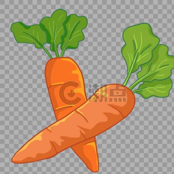 手绘卡通丰收的农作物胡萝卜图片素材免费下载