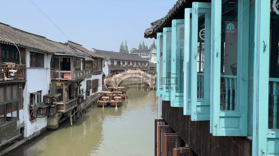 上海朱家角古镇小桥流水人家GIF图片素材免费下载