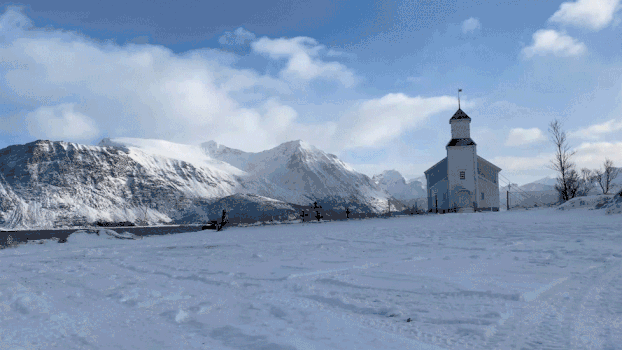 冬季北欧挪威峡湾延时风光视频GIF图片素材免费下载