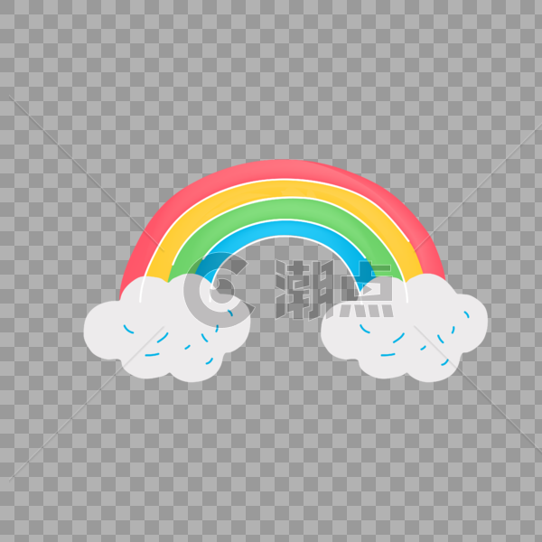 可爱装饰彩虹云朵图片素材免费下载