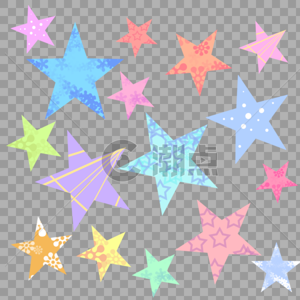 彩色五角星图片素材免费下载