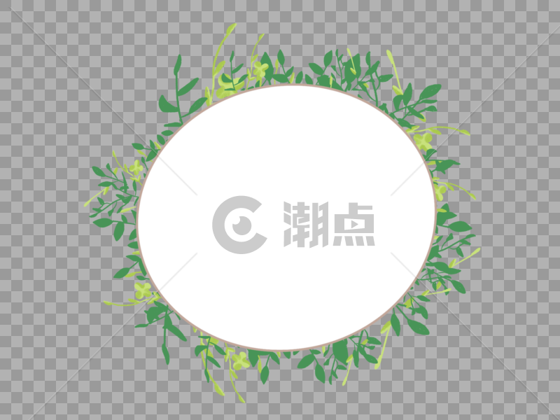 绿植花环边框图片素材免费下载
