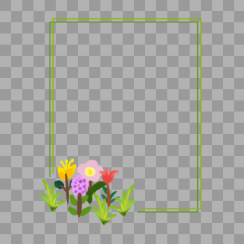 绿色花朵边框图片素材免费下载
