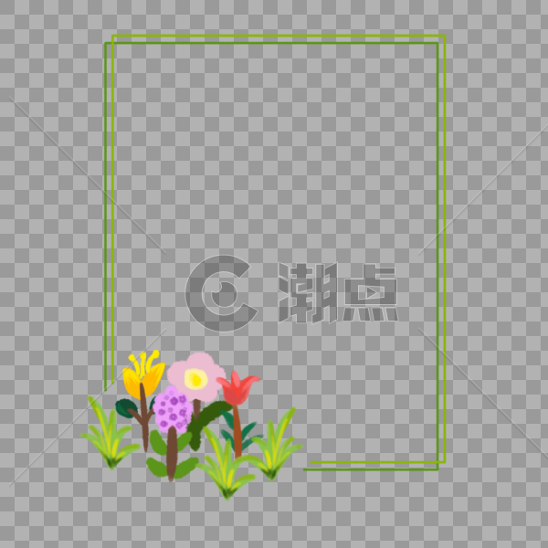 绿色花朵边框图片素材免费下载