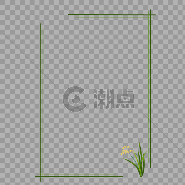 绿色小麦边框图片素材免费下载
