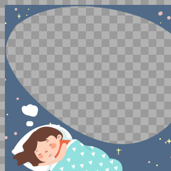 睡觉的小孩边框装饰图片素材免费下载