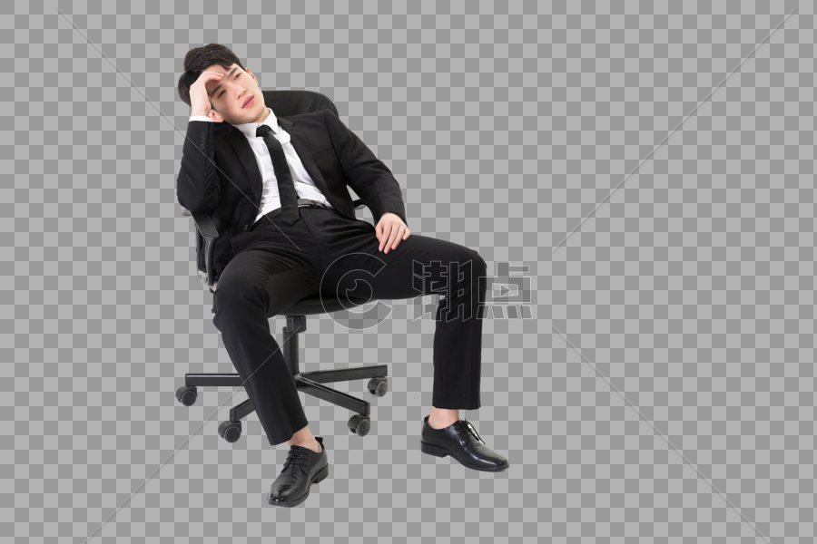 商务男性在座椅上休息图片素材免费下载