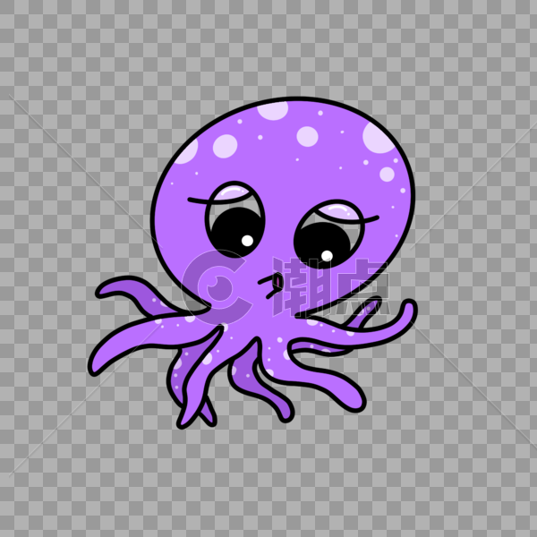 紫色的可爱章鱼图片素材免费下载