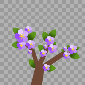 紫色花朵植物树图片素材免费下载
