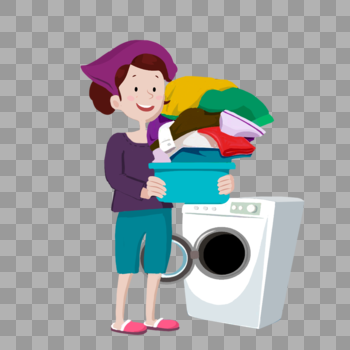 洗衣服的女人图片素材免费下载