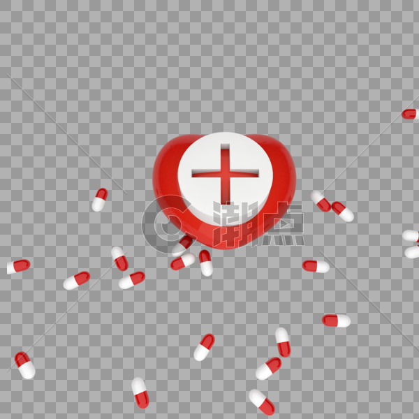 医疗健康红色的心红十字图片素材免费下载