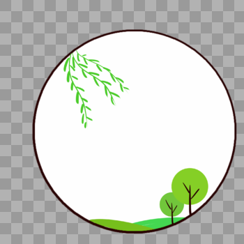 植物圆形边框图片素材免费下载