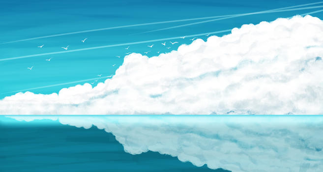 手绘天空云朵图片素材免费下载
