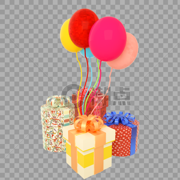 礼盒气球图片素材免费下载