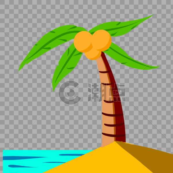 夏天海滩椰子树图片素材免费下载