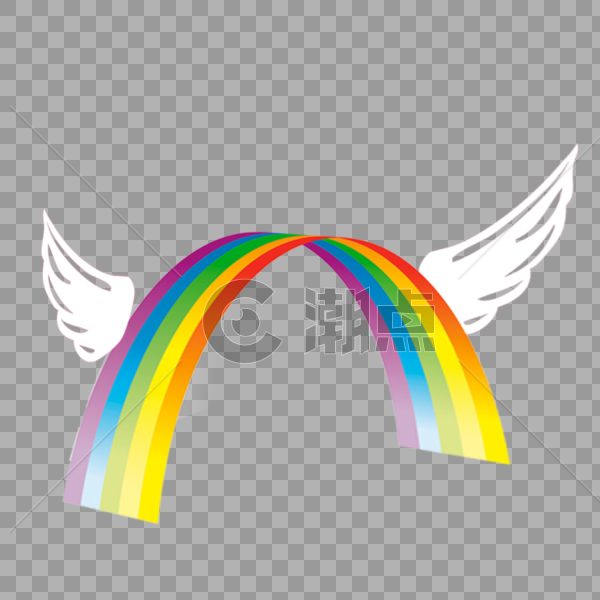 彩虹翅膀图片素材免费下载