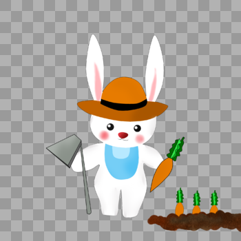拔萝卜的小兔子图片素材免费下载