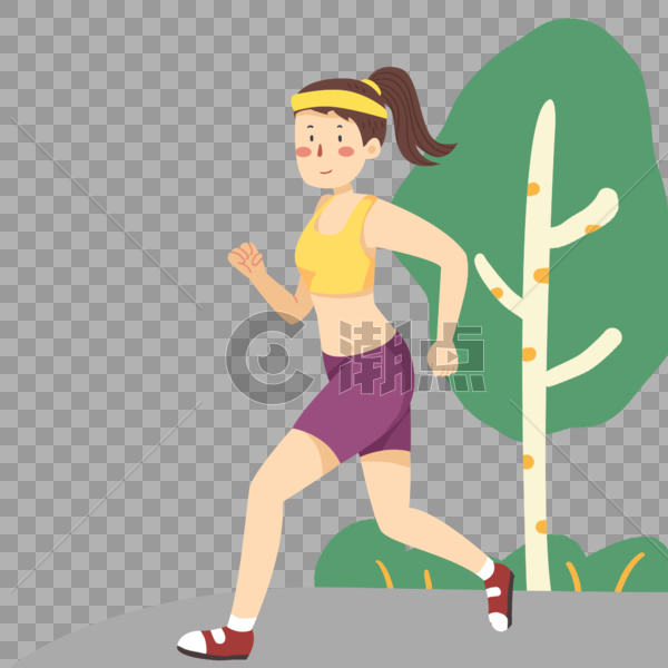 健身跑步的女孩图片素材免费下载