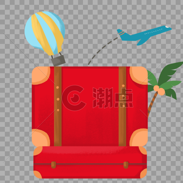 旅行打开的红色行李箱图片素材免费下载