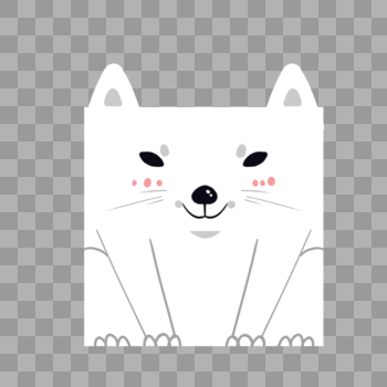 Q版北极狐方块图片素材免费下载