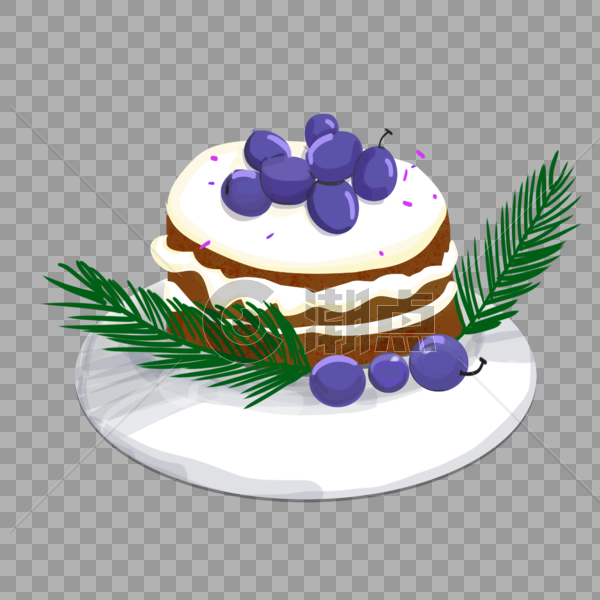蓝莓蛋糕图片素材免费下载
