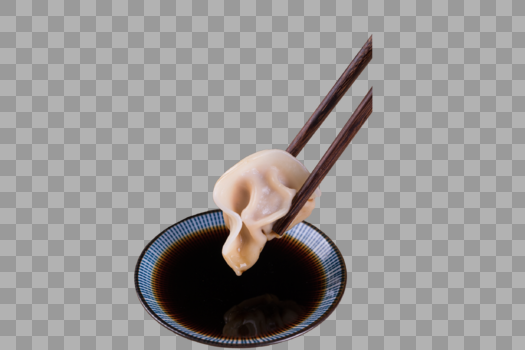 筷子夹着蘸醋的饺子图片素材免费下载