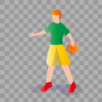 扁平化简约篮球人物图片素材免费下载