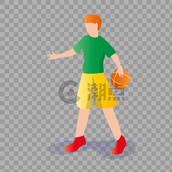 扁平化简约篮球人物图片素材免费下载