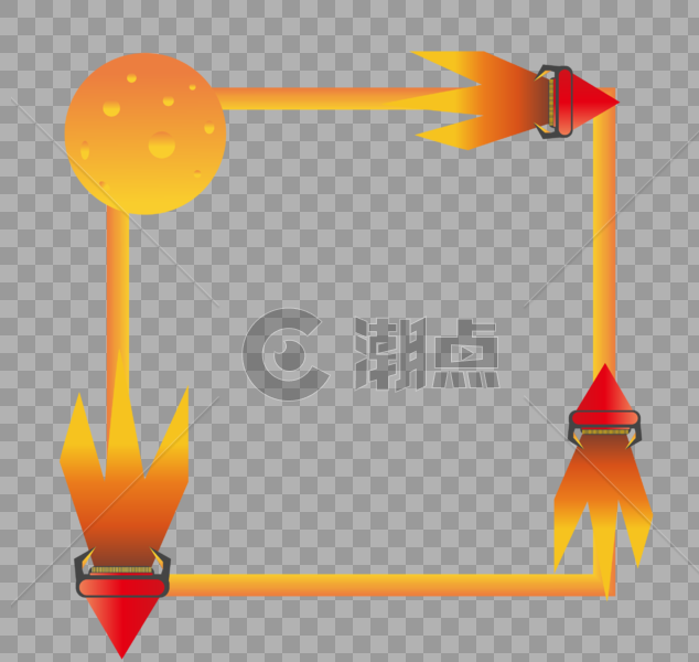 儿童节天马行空火箭装饰边框图片素材免费下载