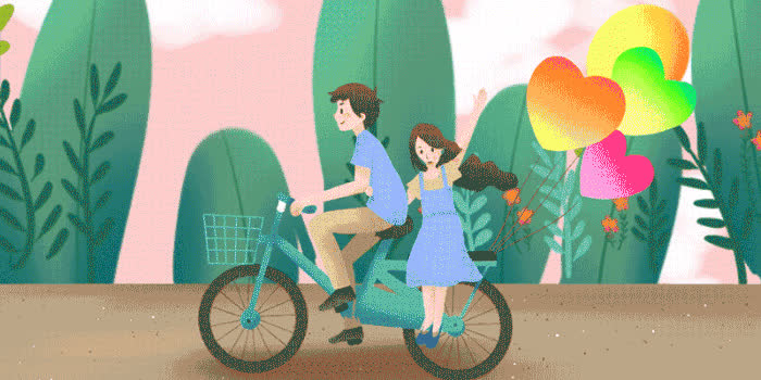 情侣骑自行车GIF图片素材免费下载