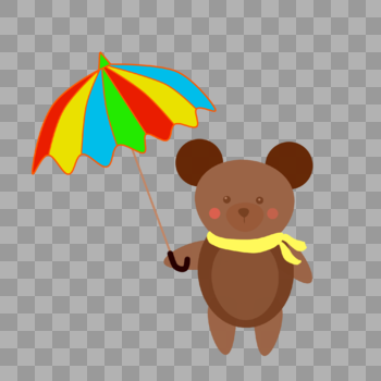 打伞的小熊熊图片素材免费下载