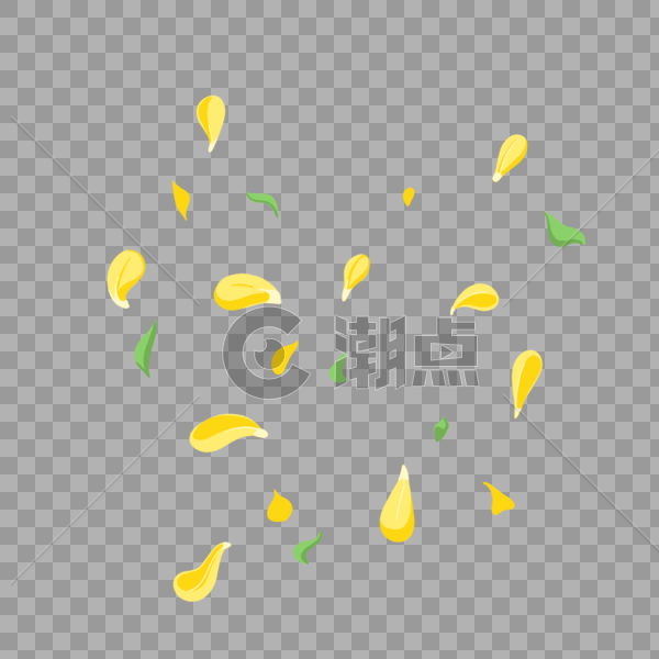 飞舞的黄色花瓣图片素材免费下载