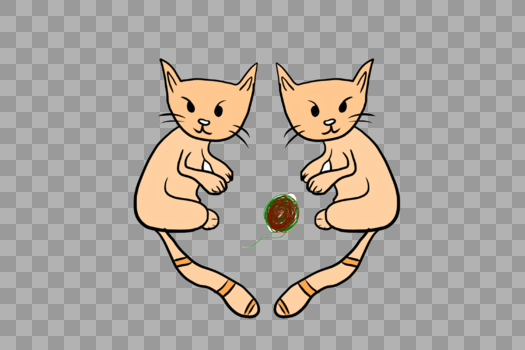 猫咪玩毛球图片素材免费下载