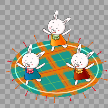 三只跳舞的小兔图片素材免费下载