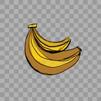 手绘水果香蕉banana芭蕉皇帝蕉图片素材免费下载