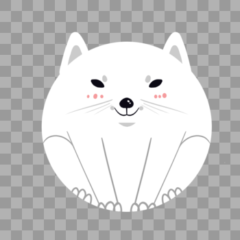 北极狐Q版圆形图标图片素材免费下载