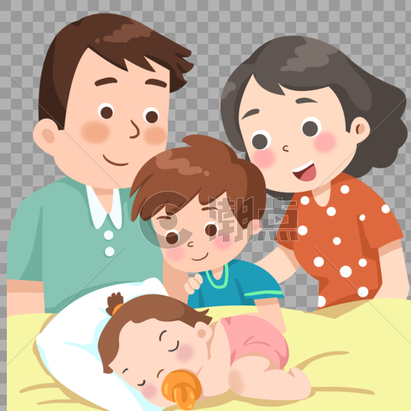 二胎幸福家庭图片素材免费下载