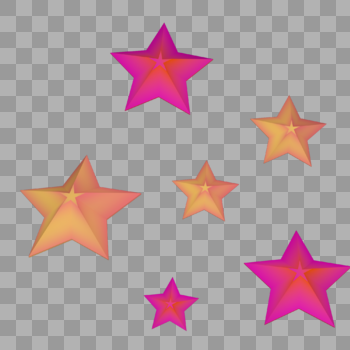 创意立体漂浮五角星图片素材免费下载