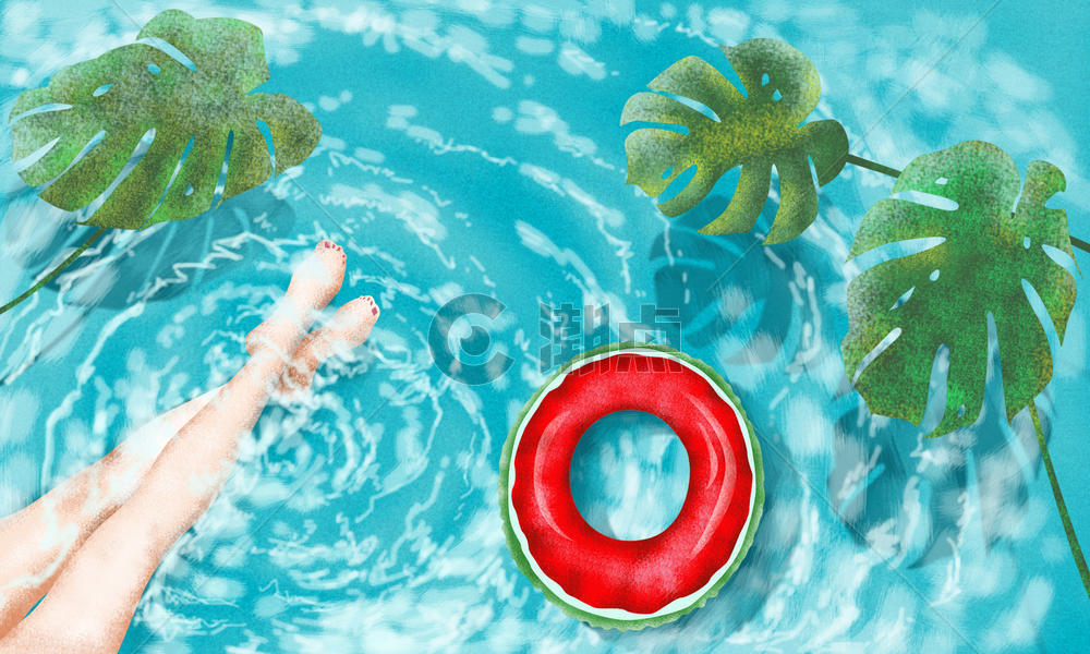 凉爽的夏季泳池图片素材免费下载