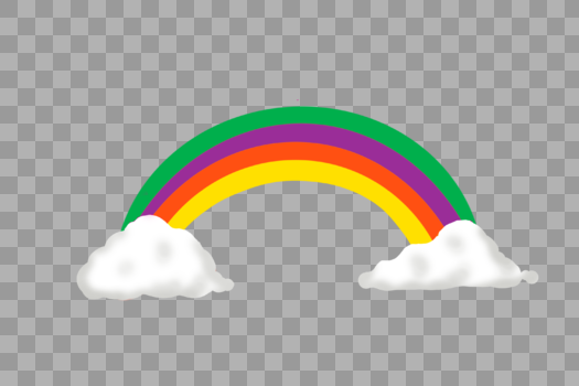 彩虹与云朵图片素材免费下载