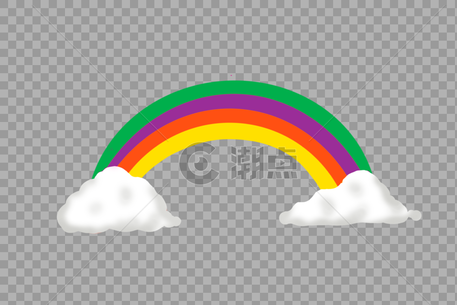 彩虹与云朵图片素材免费下载