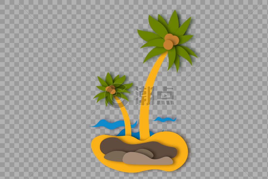 海边的椰子树矢量素材图片素材免费下载