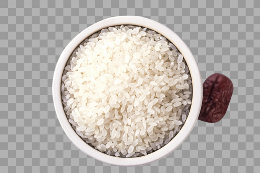 一盆大米和一颗红枣图片素材免费下载