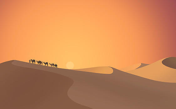 黄色落日沙漠图片素材免费下载