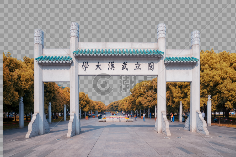 国立武汉大学大门图片素材免费下载