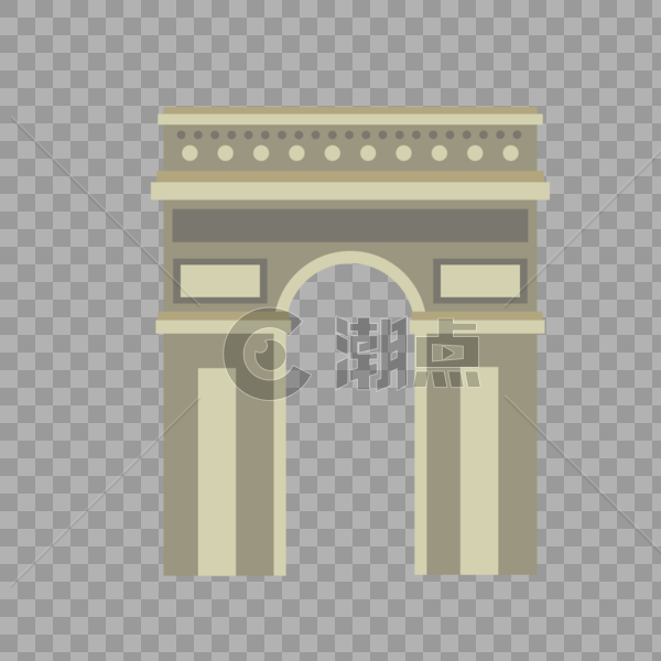 旅游景点法国巴黎凯旋门矢量素材图片素材免费下载
