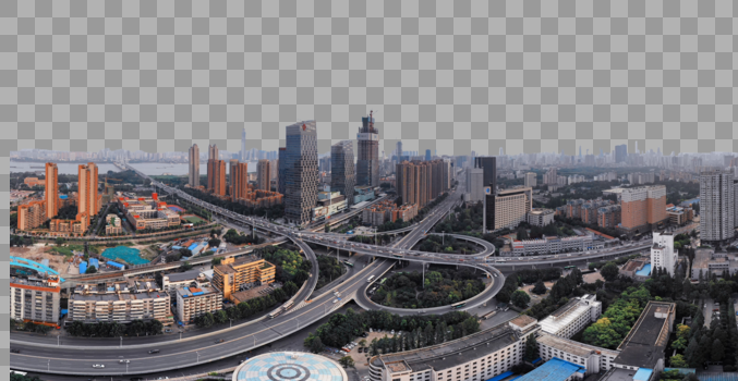 俯瞰武汉城市风光立交桥全景长片图片素材免费下载